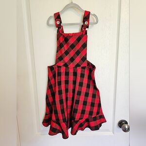 Bonnie Jean Red and Black Plaid Kids Casual Dress